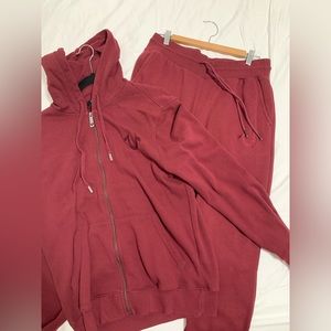 True Religion Burgundy Sweatsuit